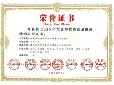 勝動集團(tuán)公司QC成果獲佳績